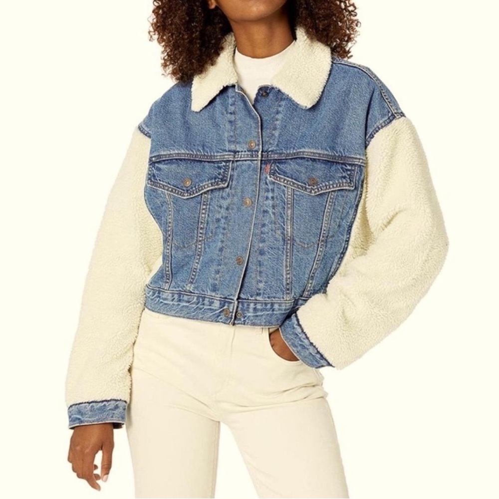 Levi's Blue and Cream Sherpa Jean Jacket
